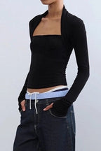 Detachable Cape Knit Top image 1