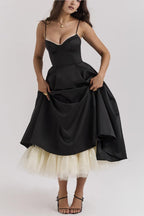 Maxi V-Neck Puff Party Dress image 1