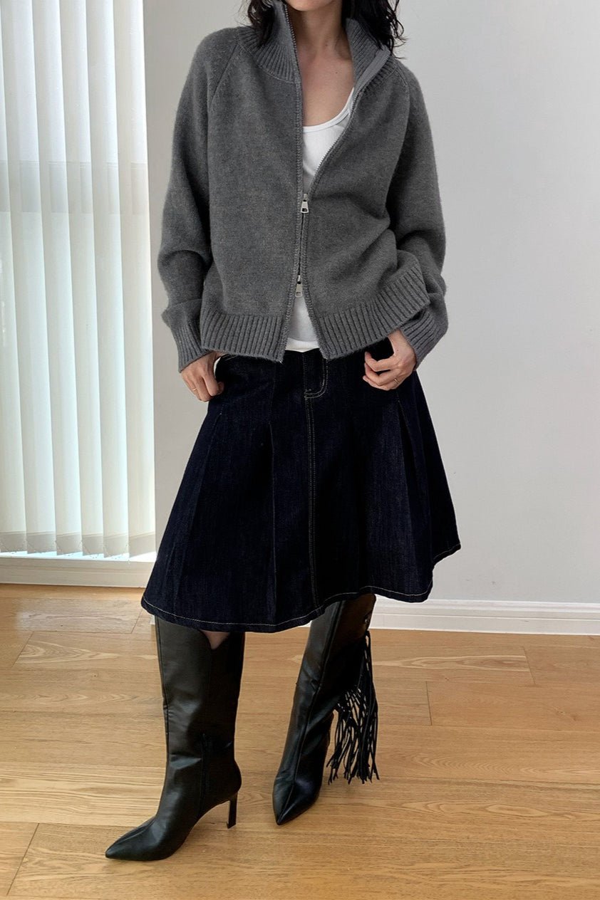 Soft Knit Zipper Cardigan image 9