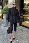 Elegant Stand Collar Belted High-Quality Coat image 1