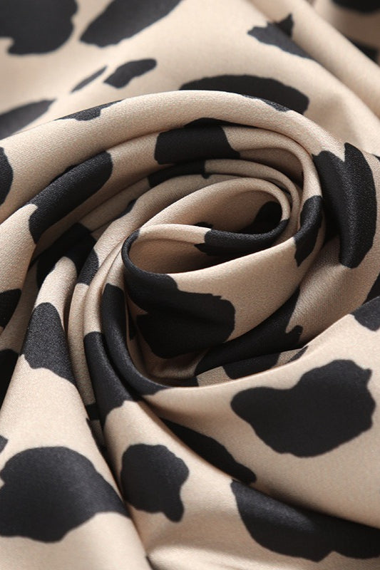 Satin Leopard Mermaid Midi Skirt image 3