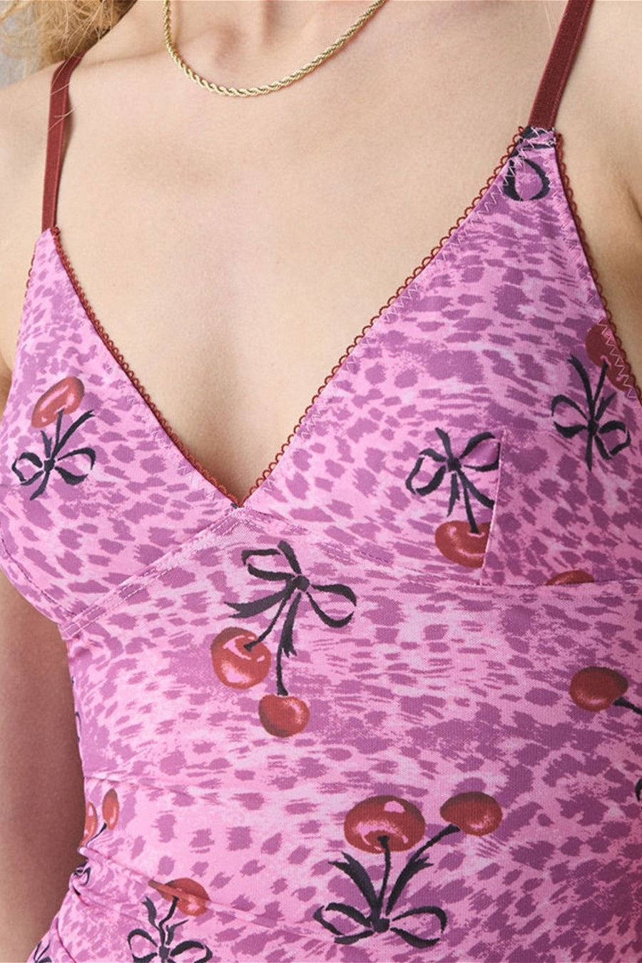 Retro Mesh Slim Lace Cami Top image 4