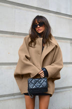 Batwing Sleeve Wool Blend Coat image 2