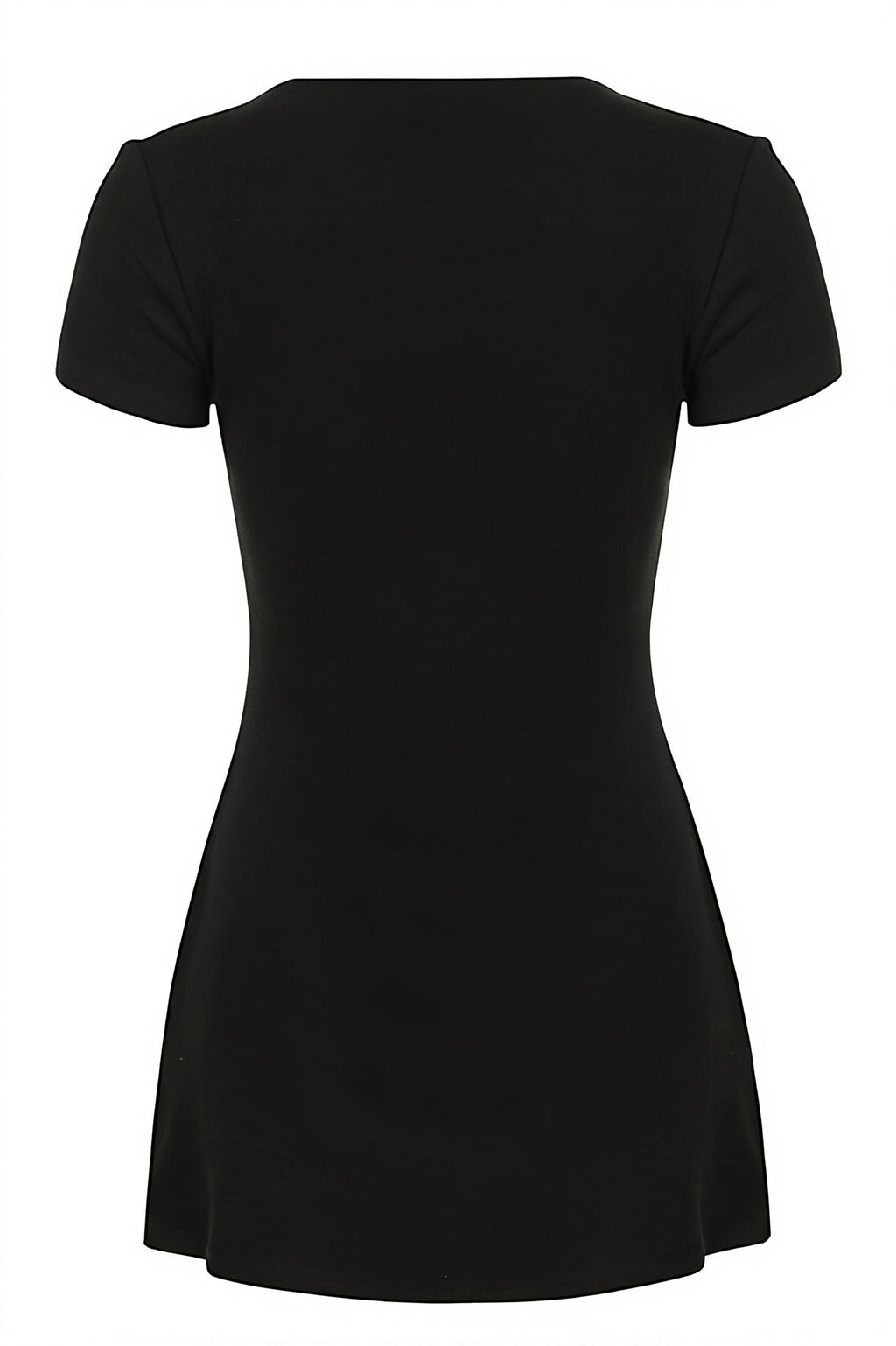 Solid Button Knit V Neck Slim Mini Dress image 9