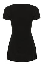 Solid Button Knit V Neck Slim Mini Dress image 9