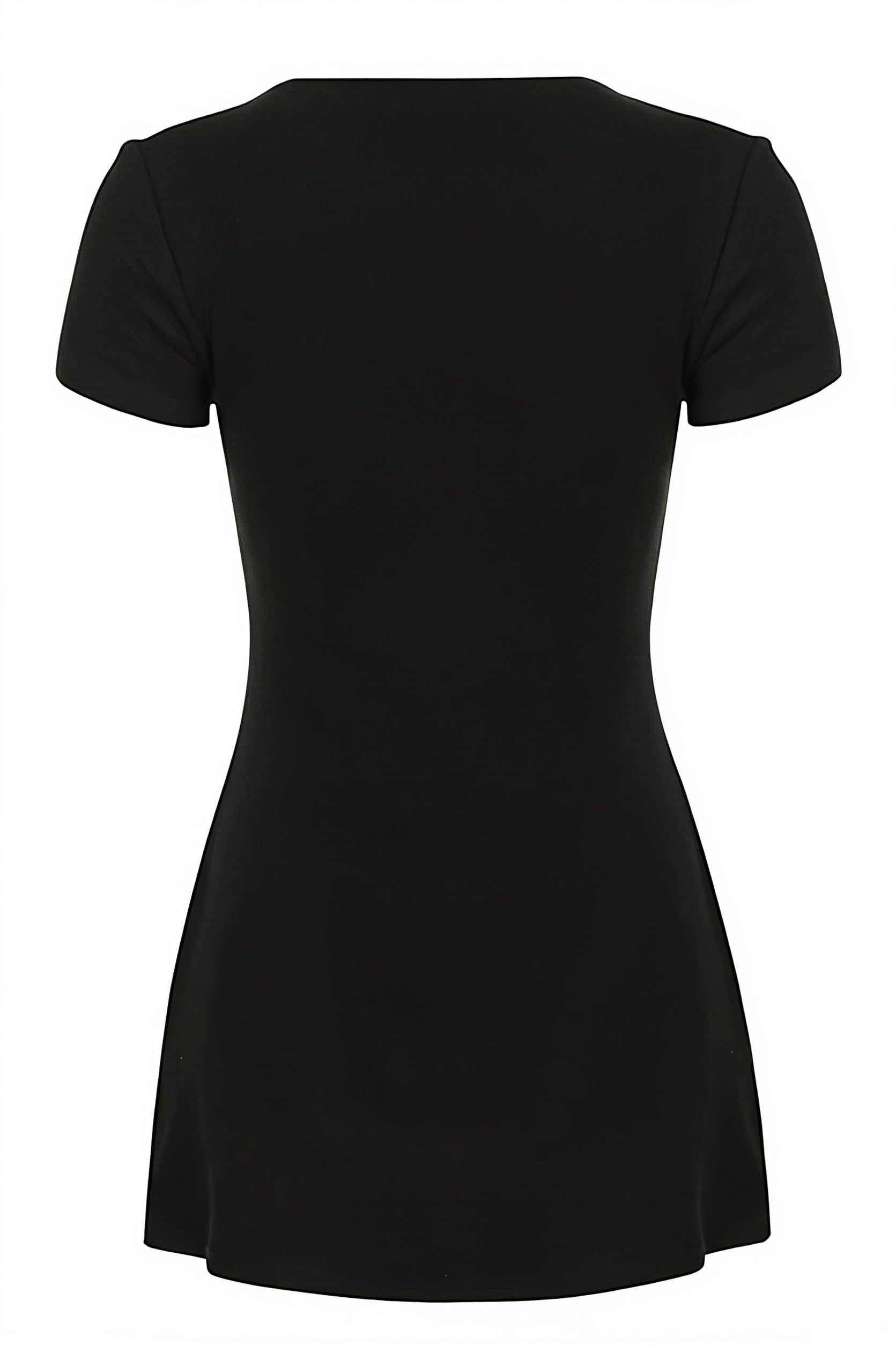 Solid Button Knit V Neck Slim Mini Dress image 9