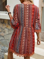 Adeline Lace V-Neck Dress detail view styled for Avrienne