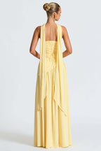 Solid Bustier High Slit Formal Dress image 2
