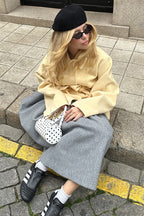 Solid Color Belted Midi Wool Blend Coat image 7