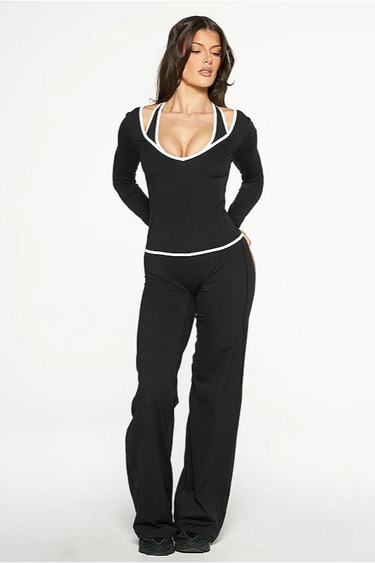 Color Block Casual Slim Three Piece Set image 4