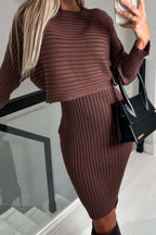 Adeline Ribbed Set detail view styled for Avrienne