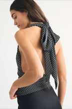 Polka Dot Multiway Tie Mesh Halter Top image 18