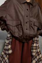 Oversized Long Sleeve Leather Jacket image 2