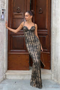 Lace Color Block Sexy Maxi Dress image 1
