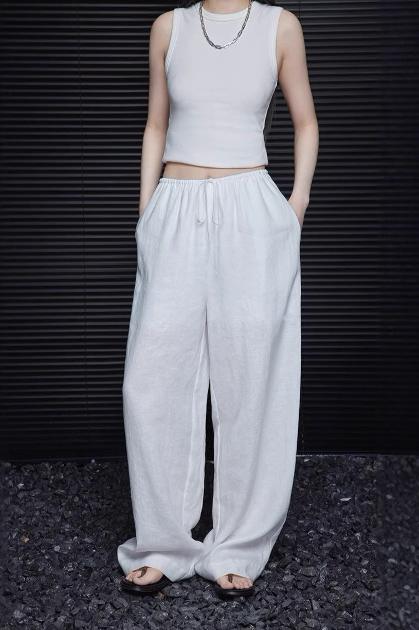 Elegant Cotton Linen Wide Leg Pant image 3