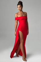 Off Shoulder Slit Party Formal Dress image 11