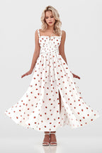 Floral Cami Tie High Waist Slit Midi Dress image 14