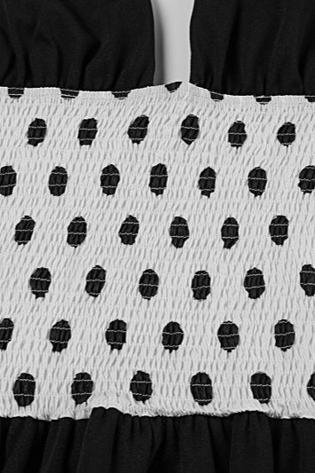 Polka Dot Ruched Halter Mini Dress image 4