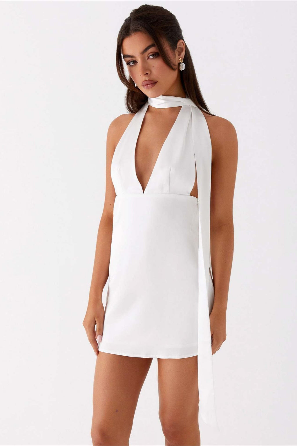 Deep V Backless Ribbon Cocktail Dress image 14