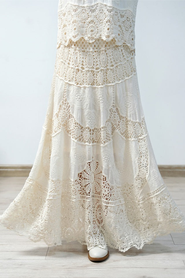 Crochet Lace A-Line Maxi Skirt image 3