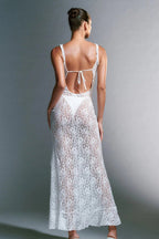 Strappy Lace Backless Maxi Boho Dress image 5