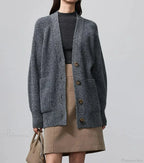 100% Merino Wool V-Neck Thicken Cardigan image 1