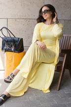 Solid Knit Flowly Long Sleeve Robe Three Piece Set image 4