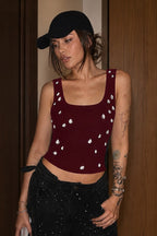 Rhinestone Beaded Crop Tank Top image 7