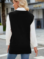Bianca Sweater Vest detail view styled for Avrienne