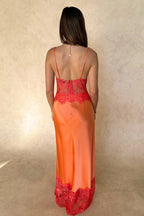 Elegant Sexy Deep V Sheer Lace Patchwork Maxi Dress image 7