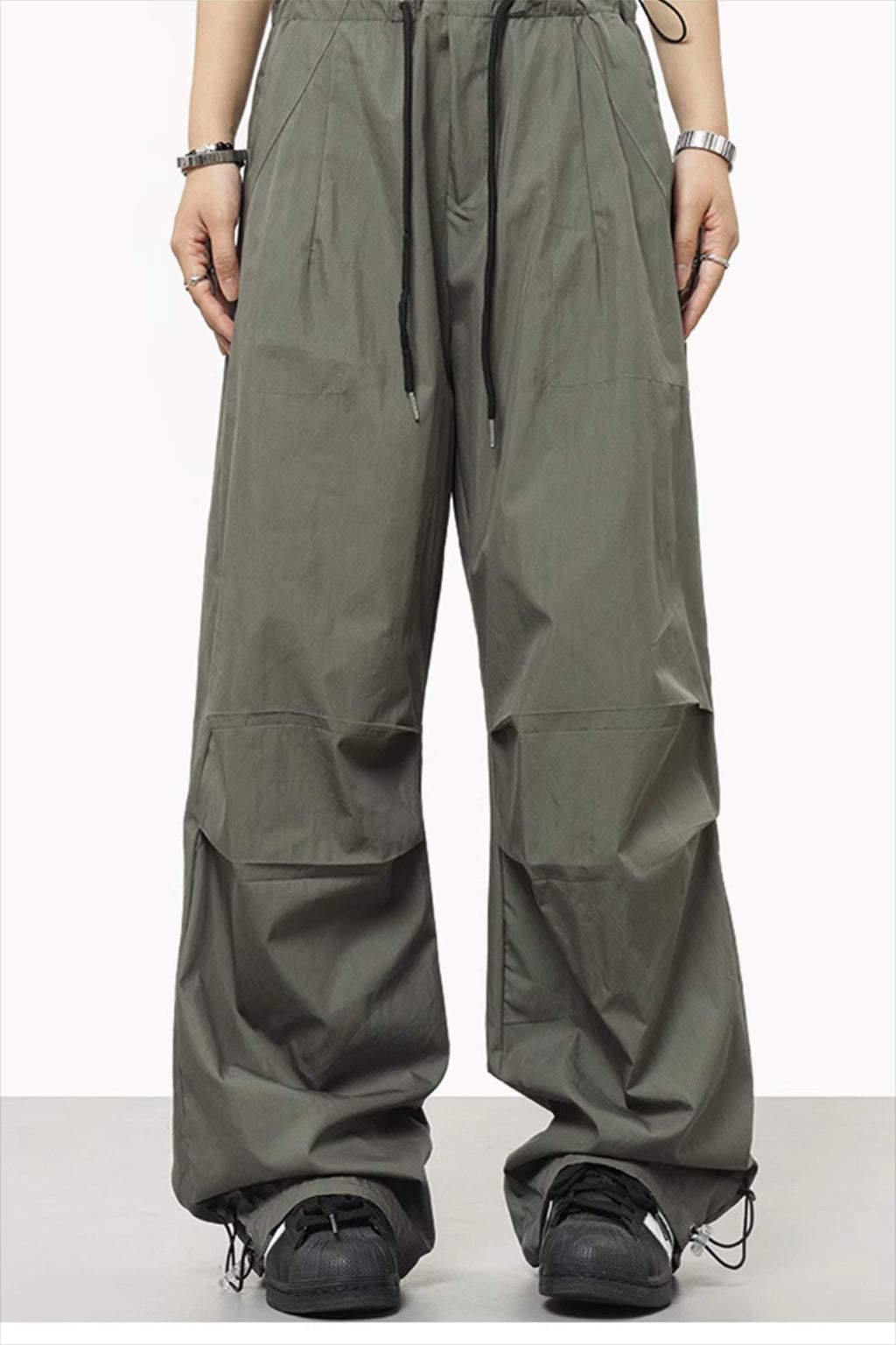 Athletic Casual Solid Drawstring Elastic Waist Pants image 3