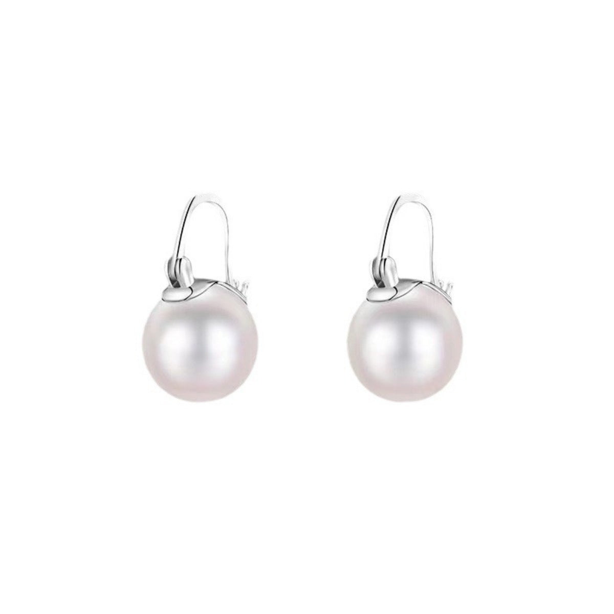 Maren Pearl Earrings detail view styled for Avrienne