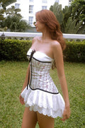 Floral Patchwork Tie Ruched Mini Dress image 1