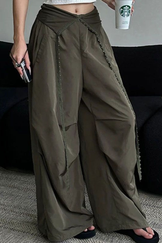 Y2K Retro Cuffed Button Cargo Pant image 2