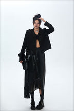 Suede Open Front Biker Jacket image 12
