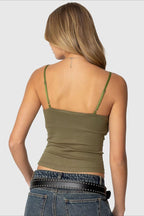 Cowl Neck Halter Fake Two Piece Cami Top image 6