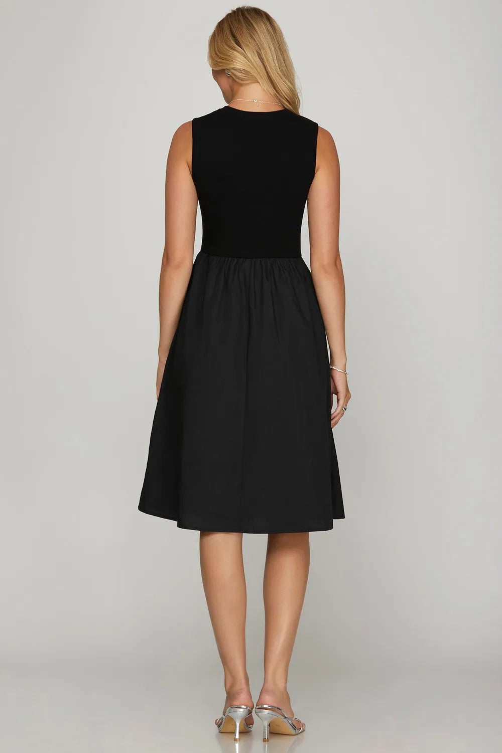 Antonella Midi Dress detail view styled for Avrienne