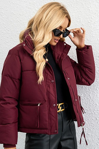 Short Stand Collar Relaxed Puffer Jacket image 10