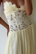 Elegant Lace Hollow Splice Chiffon Dress image 4
