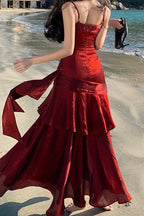 Satin Ruffle Trim Party Dress image 13