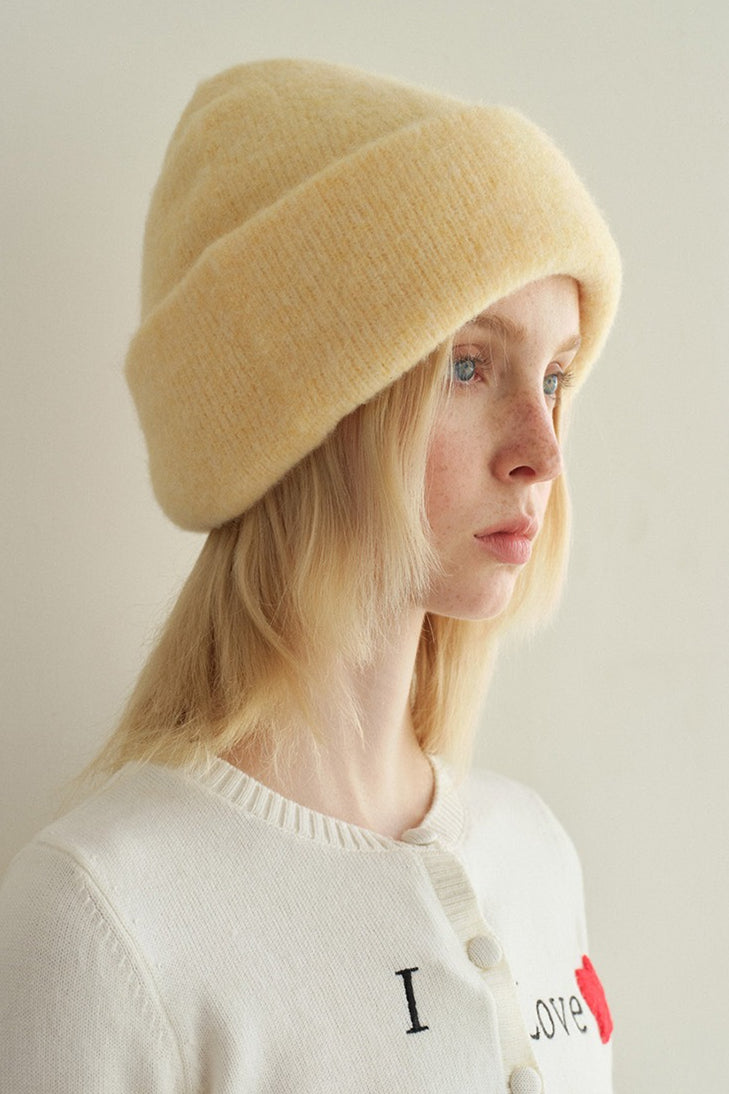 Solid Color Wool Blend Double Layer Seamless Thick Knitted Hat image 4