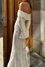 Lace Off Shoulder Maxi Boho Dress image 3