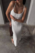 Ribbed Knit U Neck Maxi Dress image 4