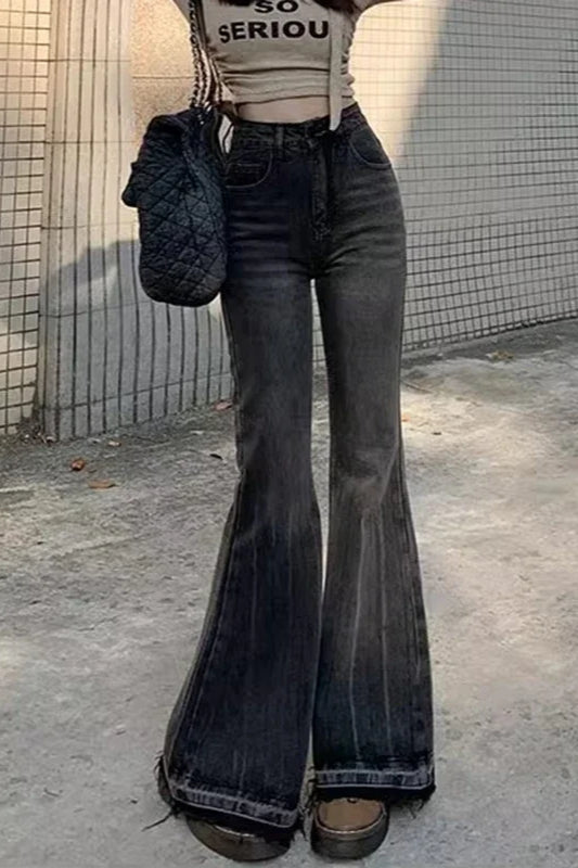 Slim Fit Elastic Bell Bottom Jeans image 8