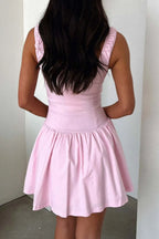 Allegra Button Cami Dress detail view styled for Avrienne