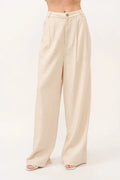 Joelle Linen Trousers detail view styled for Avrienne