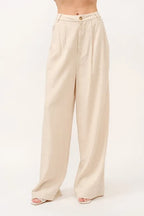 Joelle Linen Trousers detail view styled for Avrienne