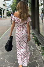 Polka Dot Cami A-Line Ruffled Maxi Dress image 3