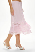 Lace Trim Ruffled Patchwork Casual Skirt image 1