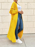 Knitted Solid Graceful Open Front Cardigan image 13